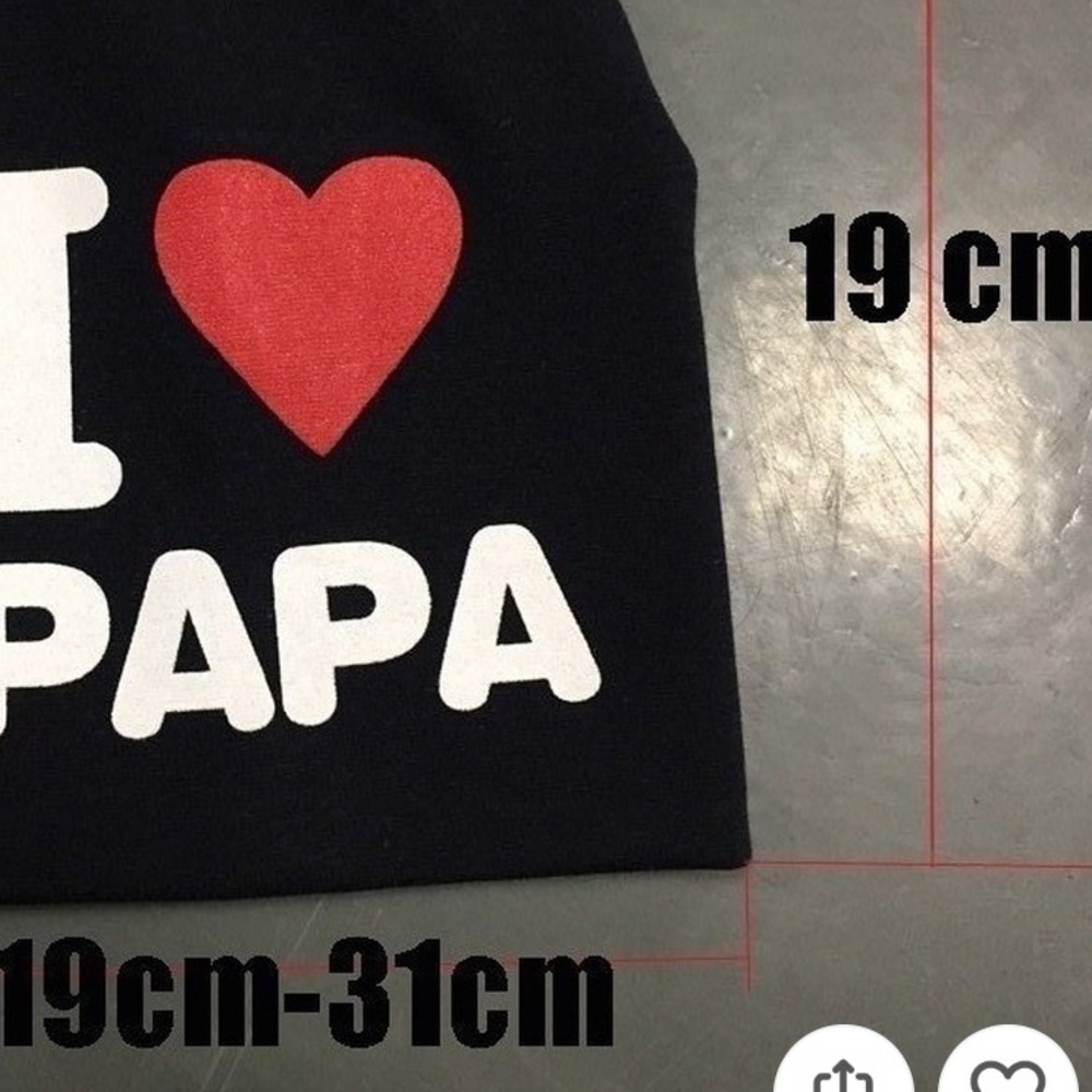 Baby Cap Beanie Hat I Love Mama White Cotton 6-48 Months White Black Red Heart - Picture 4 of 5